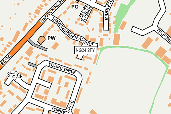 NG24 2FY map - OS OpenMap – Local (Ordnance Survey)