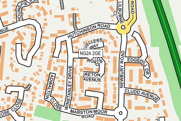 NG24 2GE map - OS OpenMap – Local (Ordnance Survey)