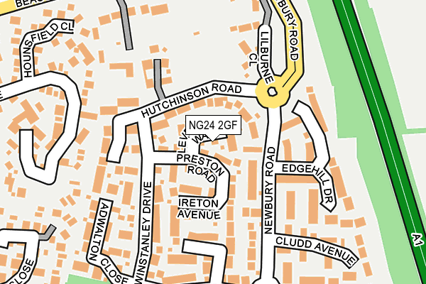 NG24 2GF map - OS OpenMap – Local (Ordnance Survey)