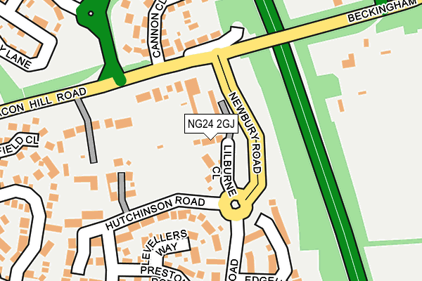 NG24 2GJ map - OS OpenMap – Local (Ordnance Survey)