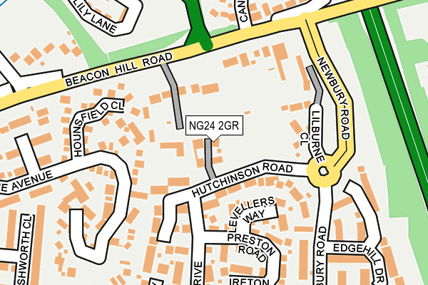 NG24 2GR map - OS OpenMap – Local (Ordnance Survey)