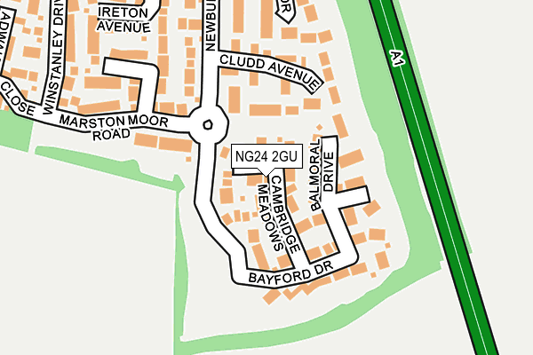 NG24 2GU map - OS OpenMap – Local (Ordnance Survey)