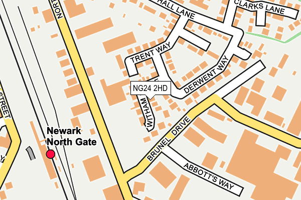 NG24 2HD map - OS OpenMap – Local (Ordnance Survey)