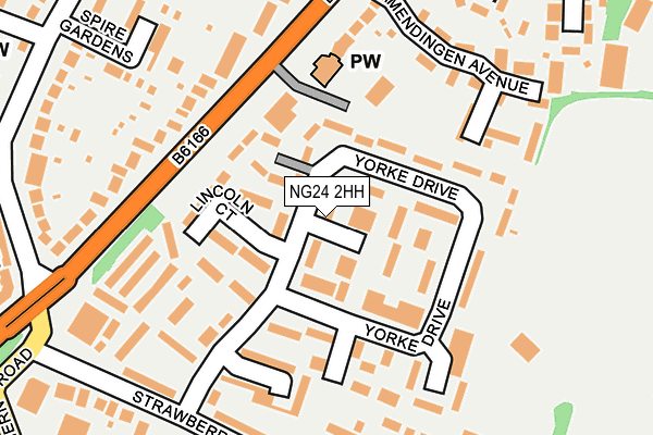 NG24 2HH map - OS OpenMap – Local (Ordnance Survey)