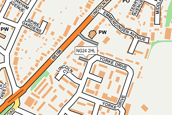 NG24 2HL map - OS OpenMap – Local (Ordnance Survey)