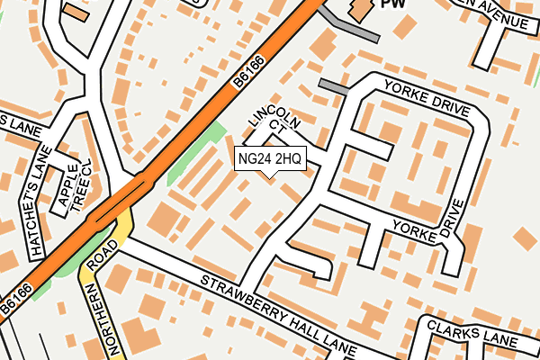 NG24 2HQ map - OS OpenMap – Local (Ordnance Survey)