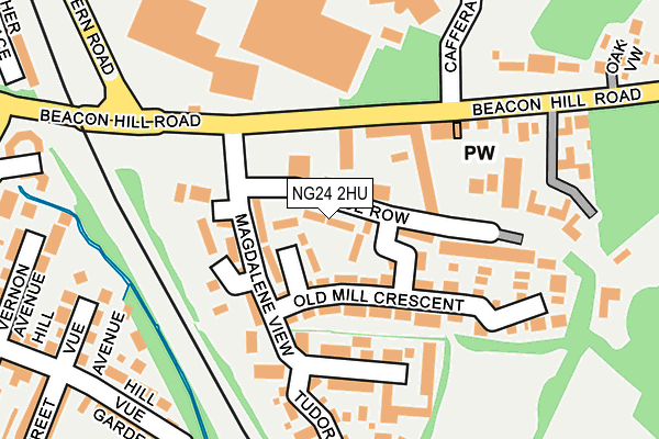 NG24 2HU map - OS OpenMap – Local (Ordnance Survey)