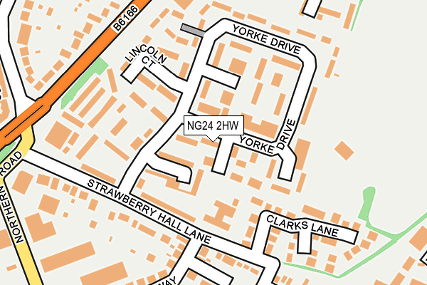 NG24 2HW map - OS OpenMap – Local (Ordnance Survey)