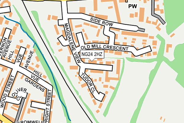 NG24 2HZ map - OS OpenMap – Local (Ordnance Survey)