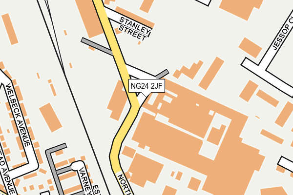 NG24 2JF map - OS OpenMap – Local (Ordnance Survey)