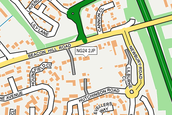 NG24 2JP map - OS OpenMap – Local (Ordnance Survey)