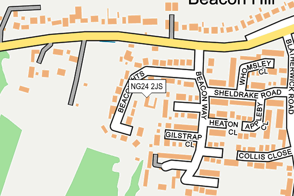 NG24 2JS map - OS OpenMap – Local (Ordnance Survey)