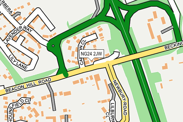 NG24 2JW map - OS OpenMap – Local (Ordnance Survey)