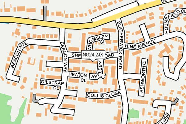 NG24 2JX map - OS OpenMap – Local (Ordnance Survey)