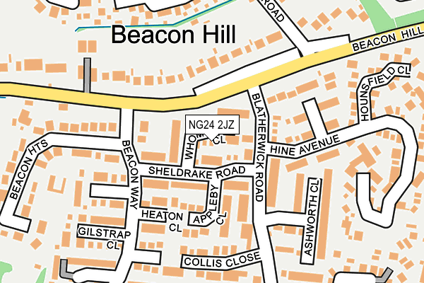 NG24 2JZ map - OS OpenMap – Local (Ordnance Survey)