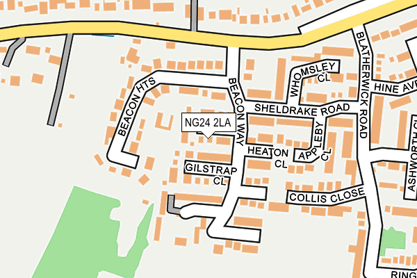 NG24 2LA map - OS OpenMap – Local (Ordnance Survey)