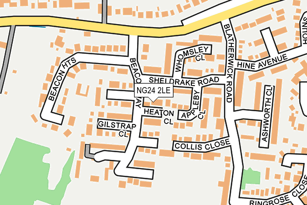 NG24 2LE map - OS OpenMap – Local (Ordnance Survey)
