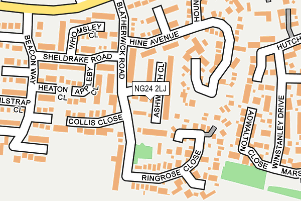 NG24 2LJ map - OS OpenMap – Local (Ordnance Survey)