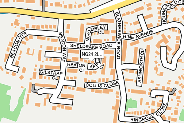 NG24 2LL map - OS OpenMap – Local (Ordnance Survey)