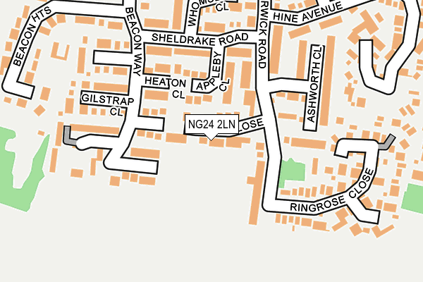 NG24 2LN map - OS OpenMap – Local (Ordnance Survey)