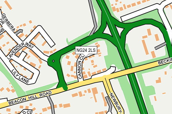 NG24 2LS map - OS OpenMap – Local (Ordnance Survey)