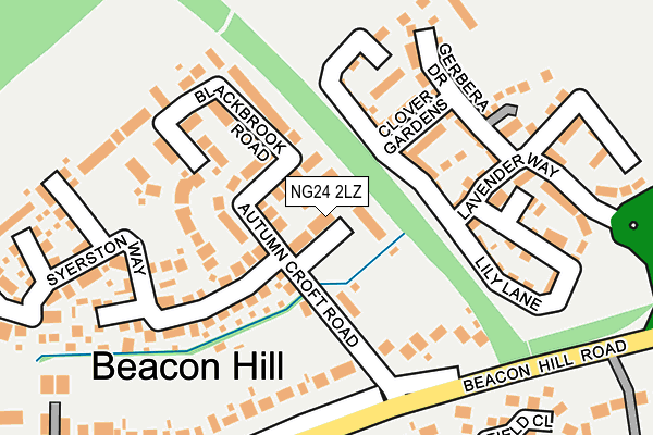 NG24 2LZ map - OS OpenMap – Local (Ordnance Survey)