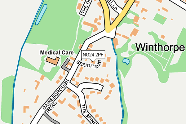NG24 2PF map - OS OpenMap – Local (Ordnance Survey)