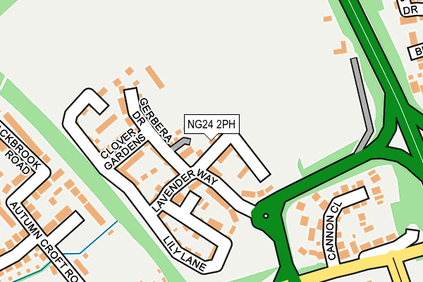 NG24 2PH map - OS OpenMap – Local (Ordnance Survey)