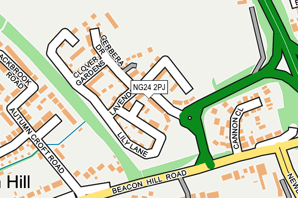 NG24 2PJ map - OS OpenMap – Local (Ordnance Survey)