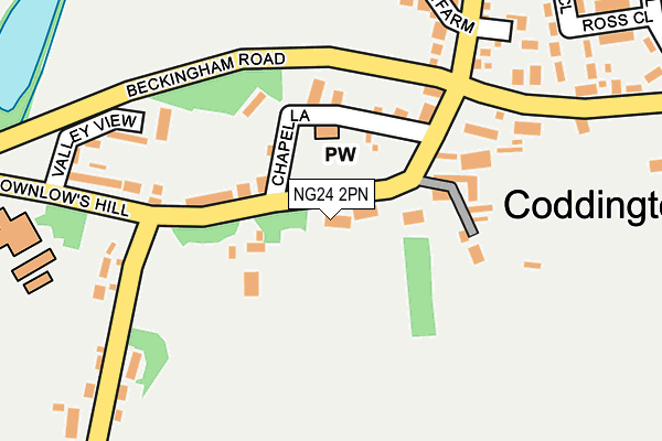 Map of CODDINGTON PLOUGH LIMITED at local scale