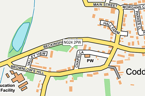 NG24 2PW map - OS OpenMap – Local (Ordnance Survey)