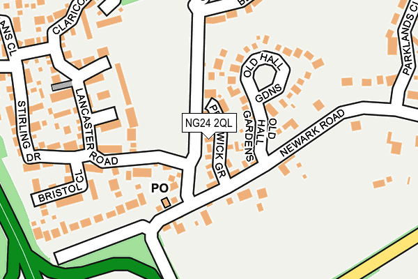 NG24 2QL map - OS OpenMap – Local (Ordnance Survey)