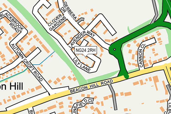 NG24 2RH map - OS OpenMap – Local (Ordnance Survey)