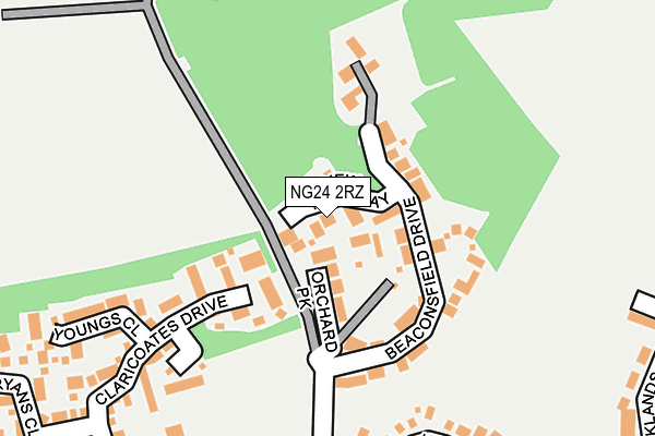 NG24 2RZ map - OS OpenMap – Local (Ordnance Survey)