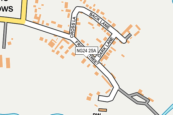 NG24 2SA map - OS OpenMap – Local (Ordnance Survey)
