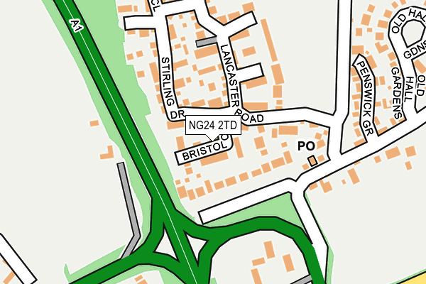 NG24 2TD map - OS OpenMap – Local (Ordnance Survey)
