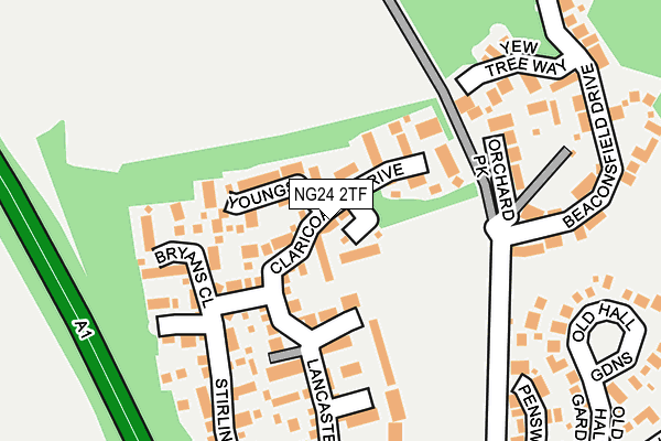 NG24 2TF map - OS OpenMap – Local (Ordnance Survey)