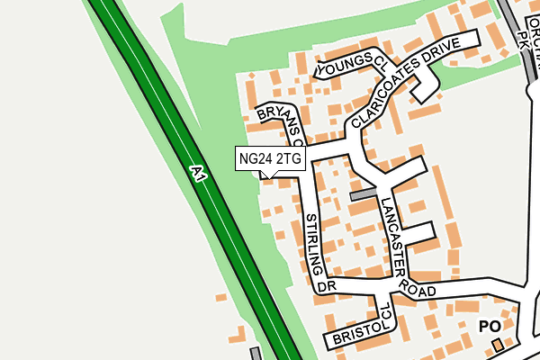 NG24 2TG map - OS OpenMap – Local (Ordnance Survey)