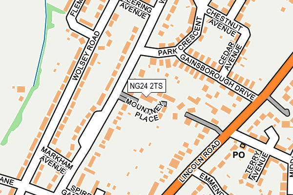 NG24 2TS map - OS OpenMap – Local (Ordnance Survey)