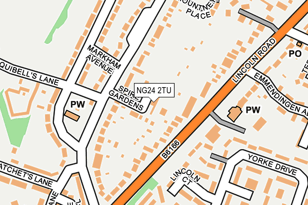 NG24 2TU map - OS OpenMap – Local (Ordnance Survey)