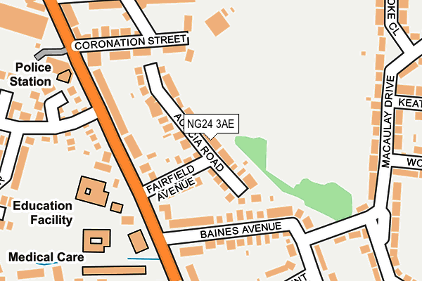 NG24 3AE map - OS OpenMap – Local (Ordnance Survey)