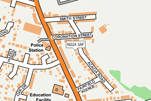 NG24 3AF map - OS OpenMap – Local (Ordnance Survey)