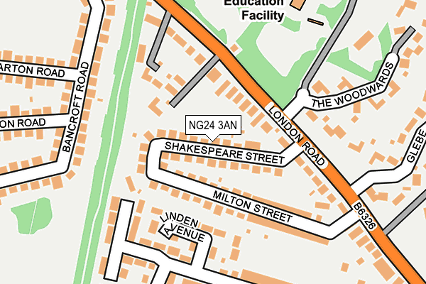 NG24 3AN map - OS OpenMap – Local (Ordnance Survey)