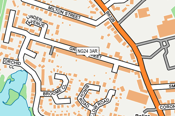 NG24 3AR map - OS OpenMap – Local (Ordnance Survey)