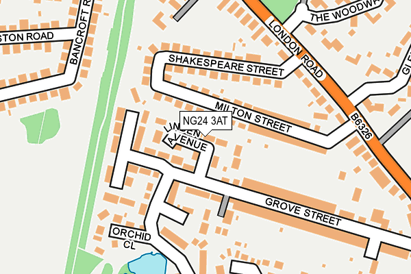 NG24 3AT map - OS OpenMap – Local (Ordnance Survey)