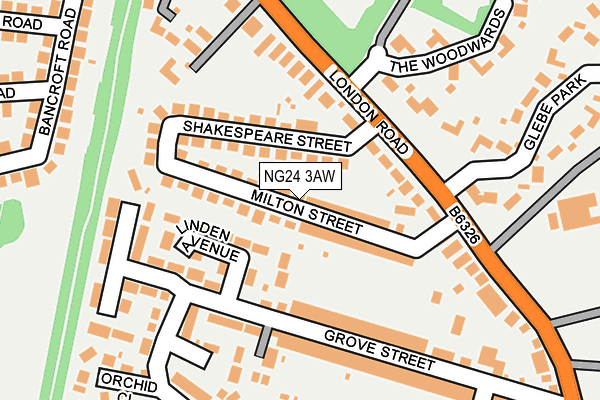 NG24 3AW map - OS OpenMap – Local (Ordnance Survey)