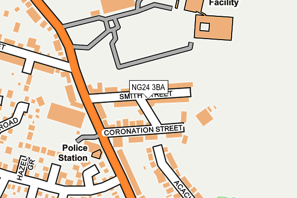 NG24 3BA map - OS OpenMap – Local (Ordnance Survey)
