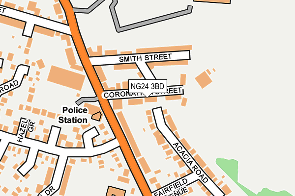 NG24 3BD map - OS OpenMap – Local (Ordnance Survey)