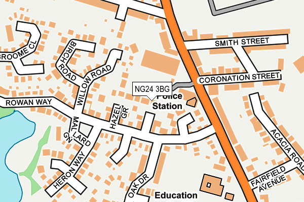 NG24 3BG map - OS OpenMap – Local (Ordnance Survey)