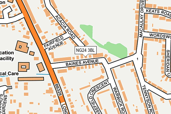 NG24 3BL map - OS OpenMap – Local (Ordnance Survey)